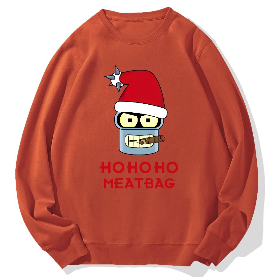 Ho-Ho-Ho！Meatbag Geek Cotton Sweatshirt