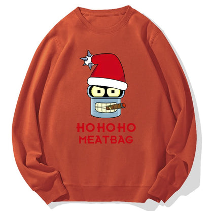 Ho-Ho-Ho！Meatbag Geek Cotton Sweatshirt