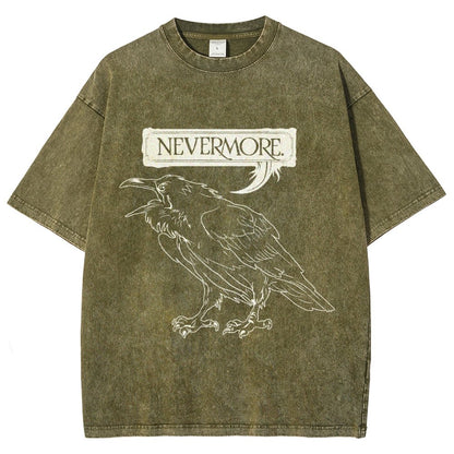 Nevermore Raven Vintage Distressed T-shirt