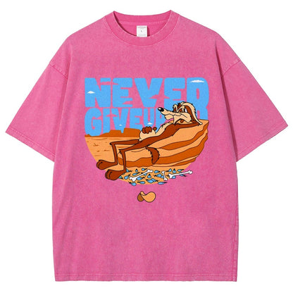 Never Give Up Vintage Distressed T-shirt