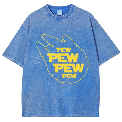 Pew Pew Starship Vintage Distressed T-shirt