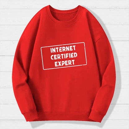 Internet Certified Expert Geek Cotton Sweatshirt