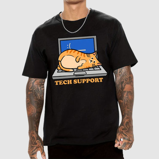 Cat Tech Support Geek T-Shirt
