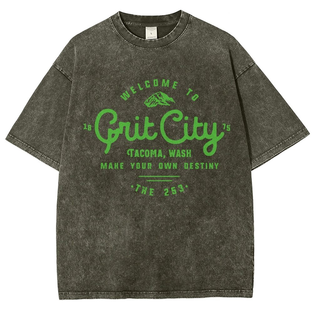 Grit City Tacoma Washington Vintage Distressed T-shirt
