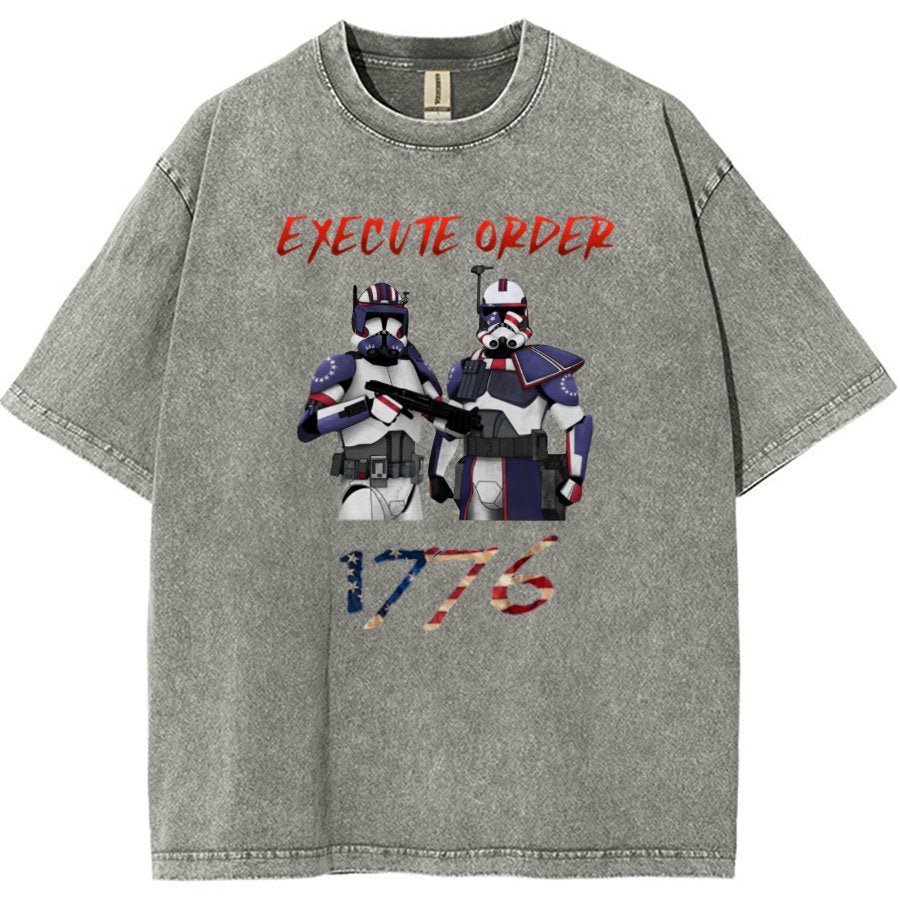 Execute Orde 1776 Independence Day Geeky Vintage Distressed T-shirt
