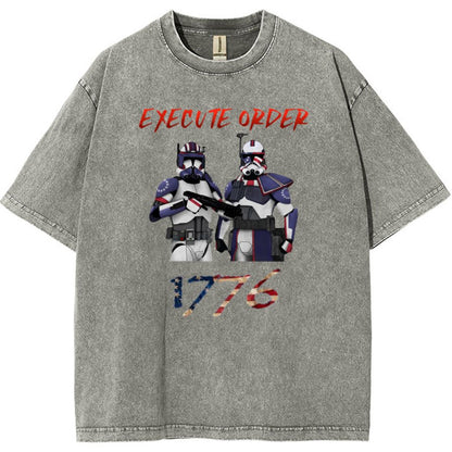 Execute Orde 1776 Independence Day Geeky Vintage Distressed T-shirt