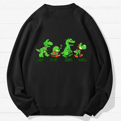 Green Scaly Road Geek Cotton Sweatshirt