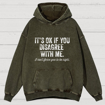 OK If You Disagree Funny Sarcasm Vintage Distressed Hoodie