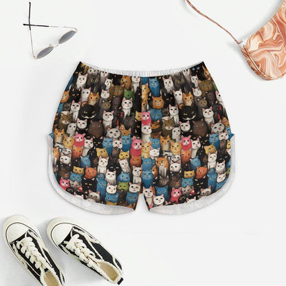 Cat Art Illustration Women's Geek Suspender Cami Set