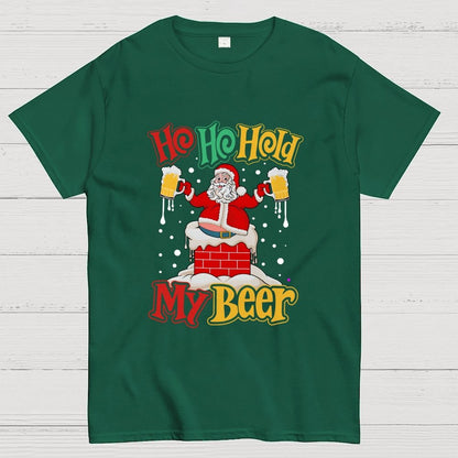 Ho Ho Hold My Beer Christmas Geek T-Shirt