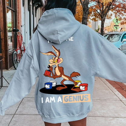 Trust Me I'm a Genius Printed Back Cotton Hoodie