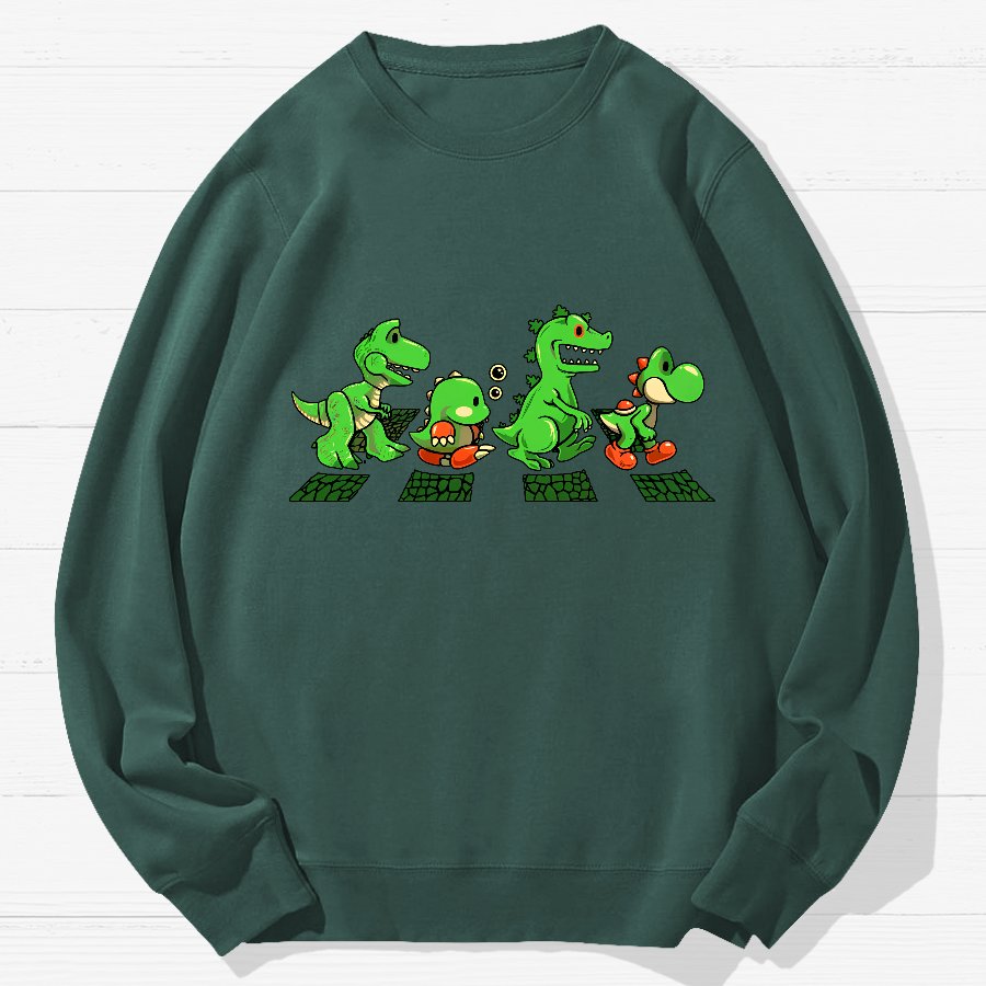 Green Scaly Road Geek Cotton Sweatshirt