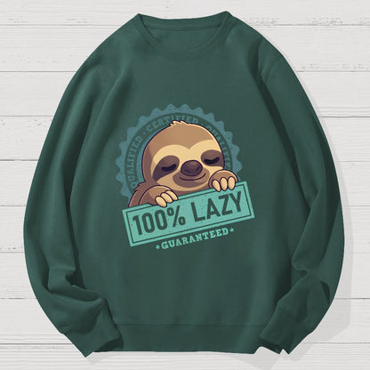 100% Lazy Sloth Geek Cotton Sweatshirt
