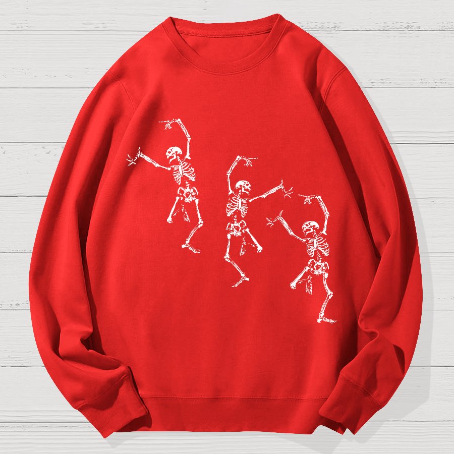 Skeleton Dancing Halloween Geek Cotton Sweatshirt
