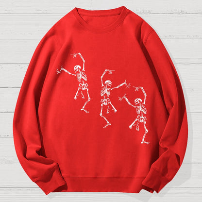 Skeleton Dancing Halloween Geek Cotton Sweatshirt