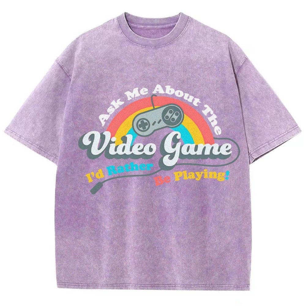Ask Me About my Video Game Vintage Distressed T-shirt