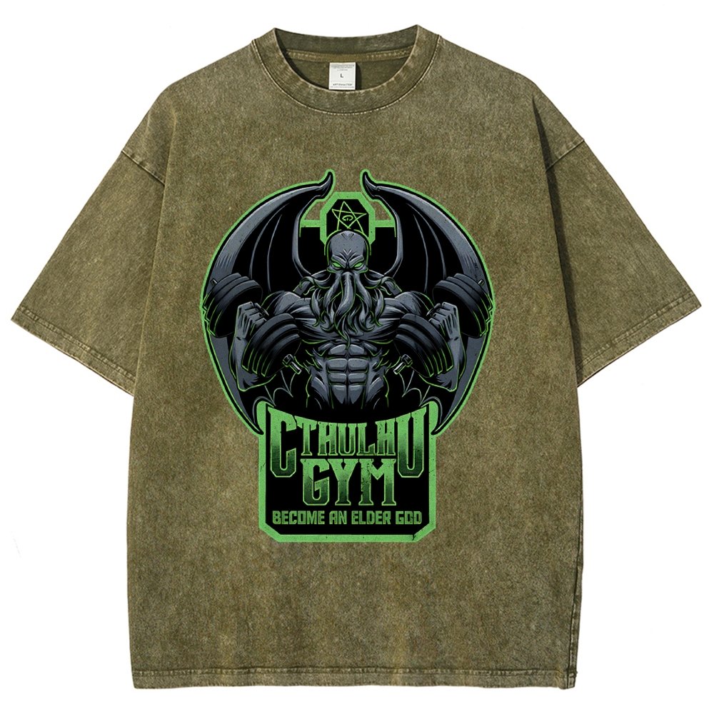 Cthulhu Gym Vintage Distressed T-shirt