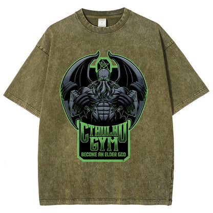 Cthulhu Gym Vintage Distressed T-shirt