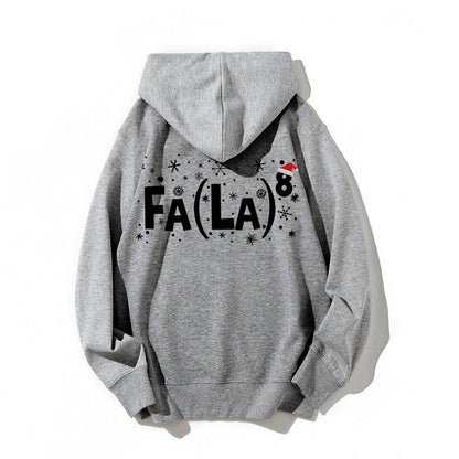 Math Christmas Printed Back Unisex Cotton Hoodie