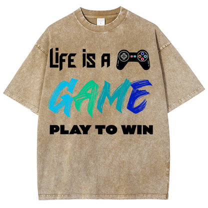Life Is A Game Play To Win Vintage Distressed T-shirt