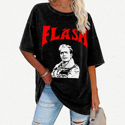 Mister Flashy Flash Spoof Ringer Vintage Distressed T-shirt