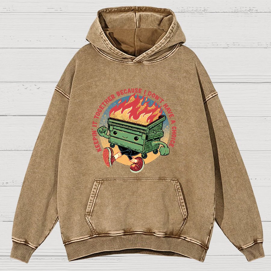Flaming Dumpster Nerdy Vintage Distressed Hoodie