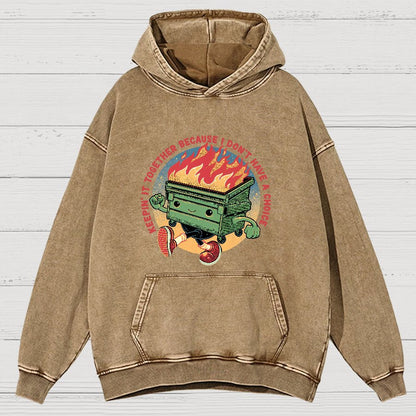 Flaming Dumpster Nerdy Vintage Distressed Hoodie