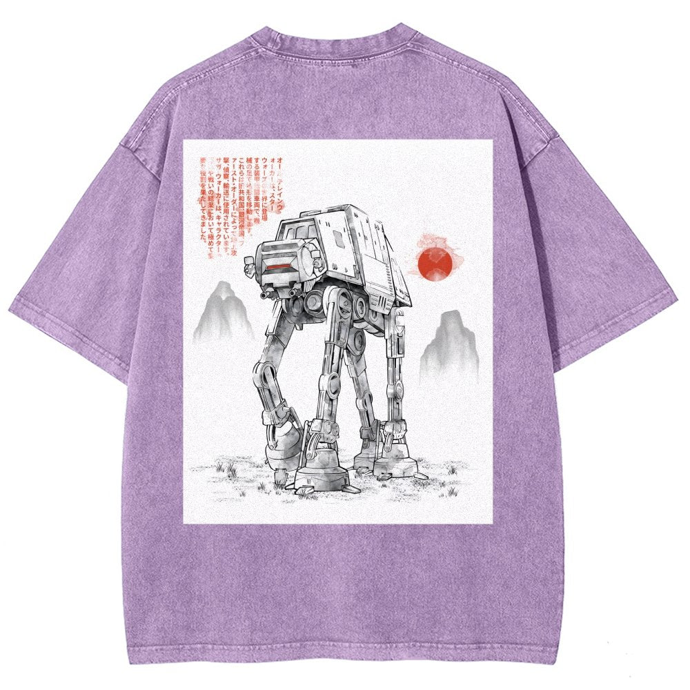 Astrobot Invention Armored Walker Back Print Washed T-Shirt
