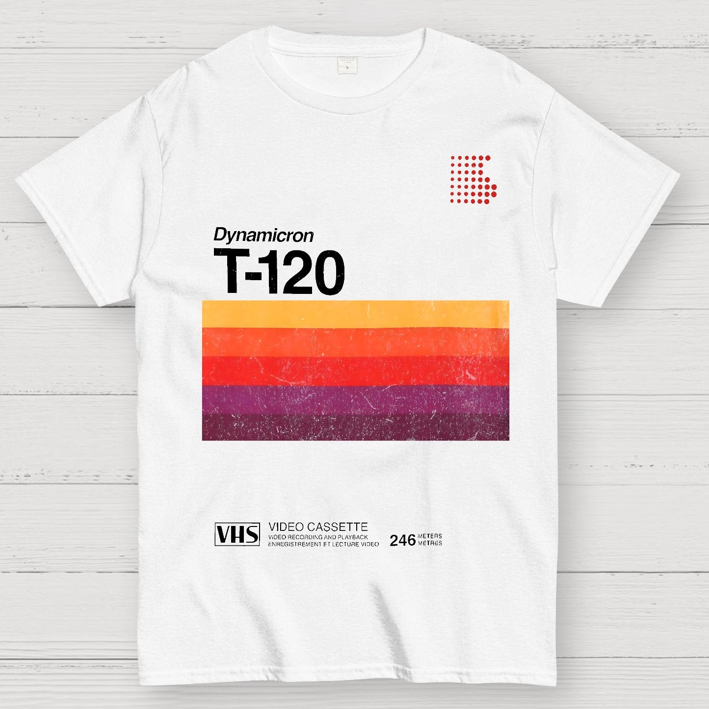 VHS T-120 Vintage Video Tape Retro Graphic Geek T-Shirt