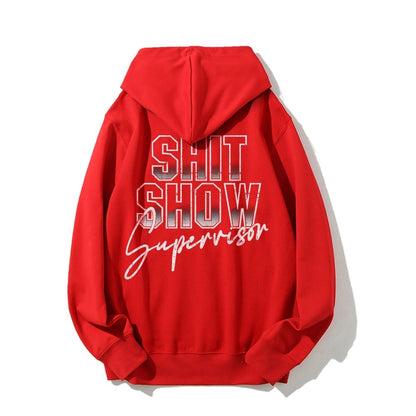 Shit Show Supervisor Printed Back Unisex Cotton Hoodie