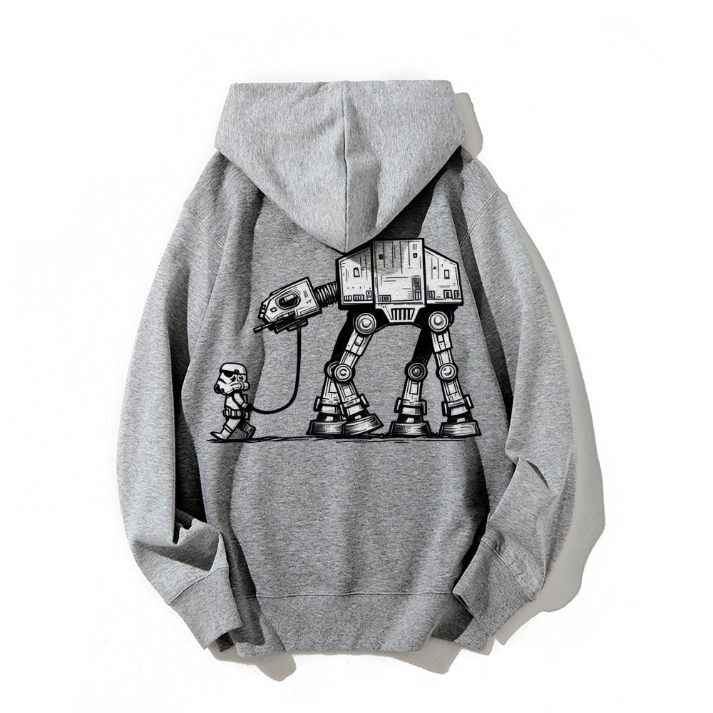 Galactic Robot Dog - Planetary Skirmishes Printed Back Unisex Cotton Hoodie