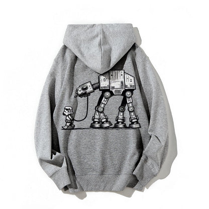 Galactic Robot Dog - Planetary Skirmishes Printed Back Unisex Cotton Hoodie
