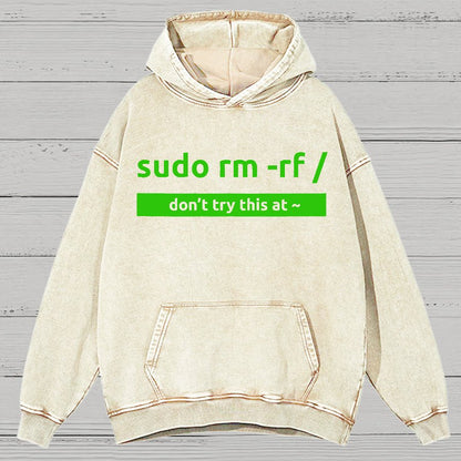 Sudo Linux Programming Command Nerd Vintage Distressed Hoodie