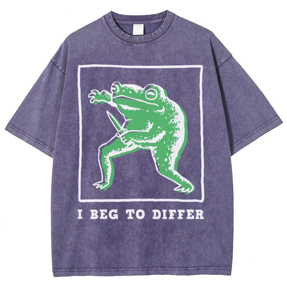 I Beg To Differ Frog Vintage Distressed T-shirt