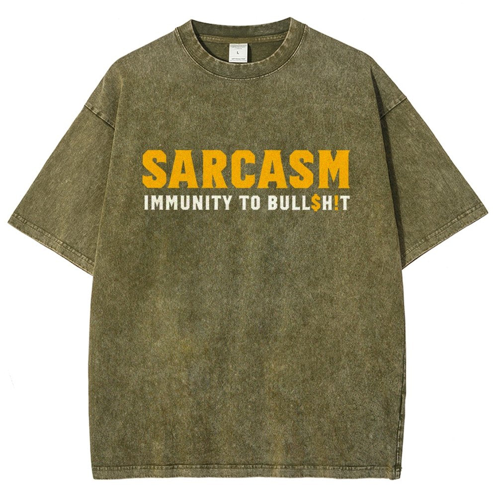 Sarcasm Immunity To Bull$H!T Vintage Distressed T-shirt