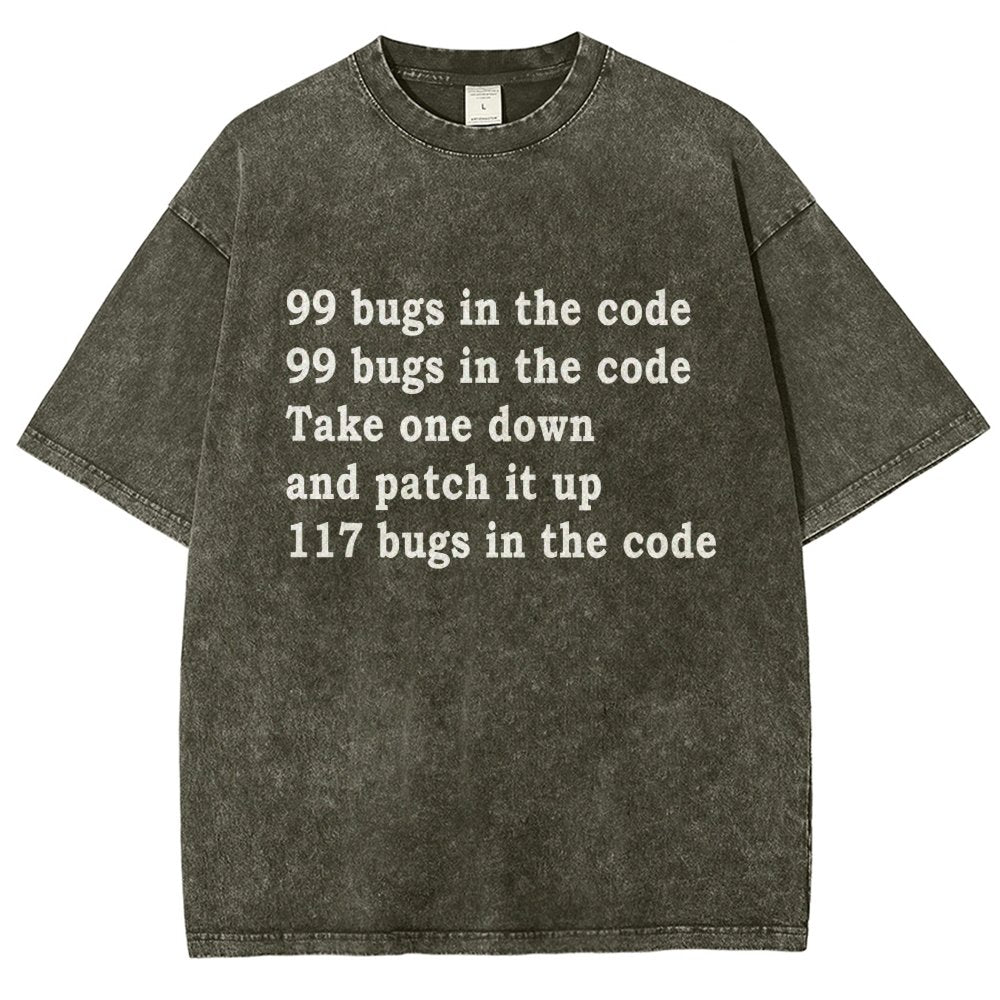 99 Bugs In The Code Vintage Distressed T-shirt