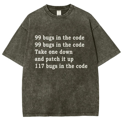 99 Bugs In The Code Vintage Distressed T-shirt