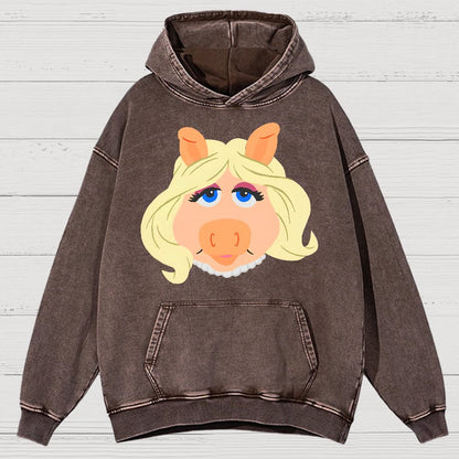 Retro Pop Culture Puppet Face4 Vintage Distressed Hoodie