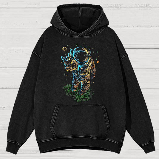 Travel In Space Funny Vintage Distressed Hoodie