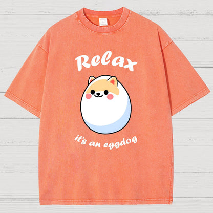Relax it's an Eggdog Vintage Distressed T-shirt
