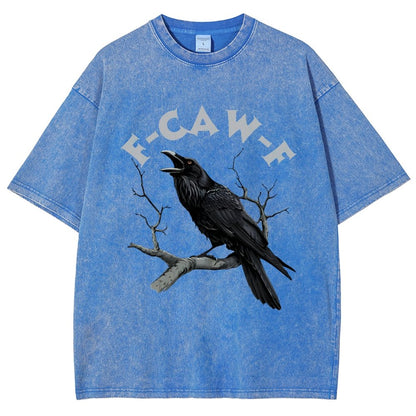 F-Caw-F Funny Crow Vintage Distressed T-shirt