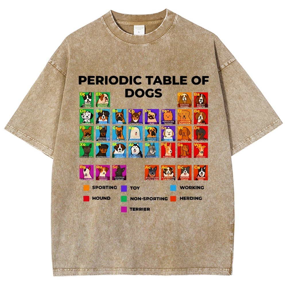 Periodic Table Of Dogs Vintage Distressed T-shirt