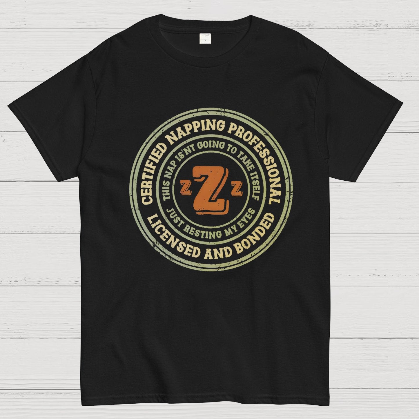 Certified Napping Professional Funny Z Geeky T-Shirt