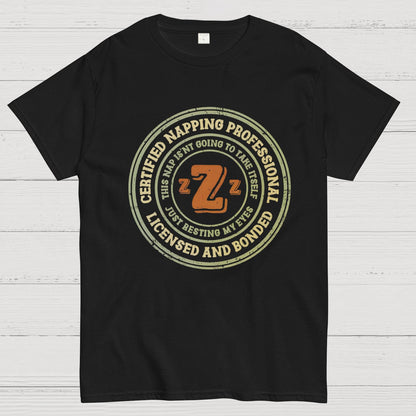 Certified Napping Professional Funny Z Geeky T-Shirt
