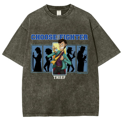 Choose Your Fighter Thief Vintage Distressed T-shirt