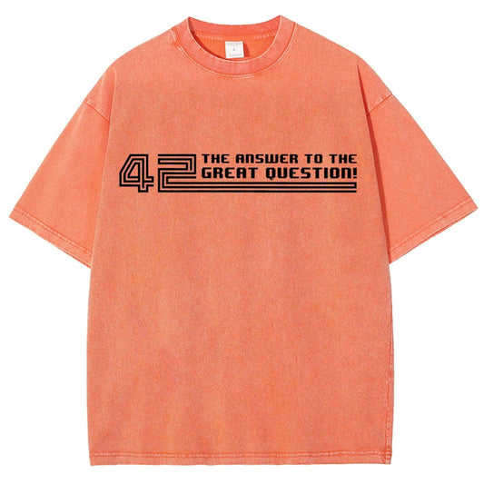 The Answer to the Great Question Vintage Distressed T-shirt