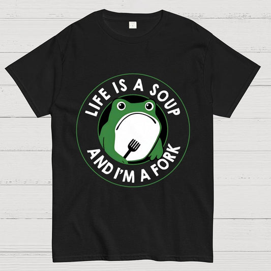 Life Is Soup and I'm a Fork Frog Geek T-Shirt