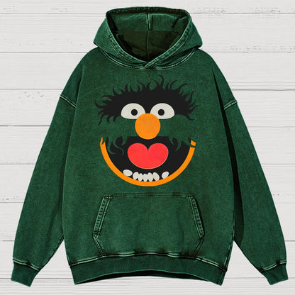 Retro Pop Culture Puppet Face 2 Vintage Distressed Hoodie