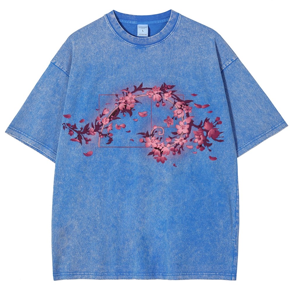 Golden Sakura Season Vintage Distressed T-shirt