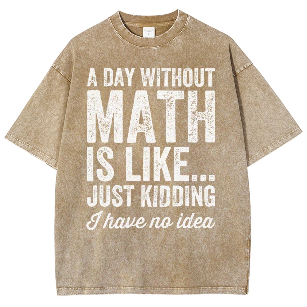 A Day Without Math Is Like Just Kidding I Have No Idea Vintage Distressed T-shirt
